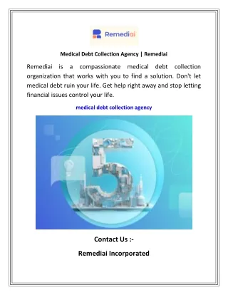 Medical Debt Collection Agency   Remediai
