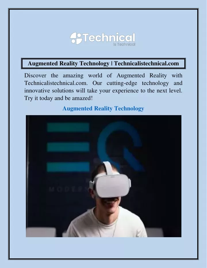 augmented reality technology technicalistechnical