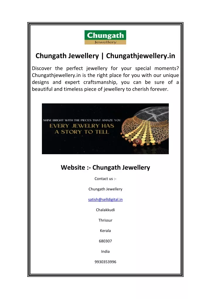 chungath jewellery chungathjewellery in