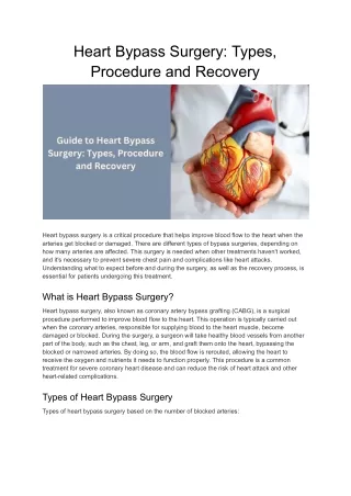 What are the different types of heart bypass surgery