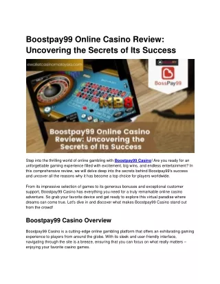 boostpay99 online casino review uncovering