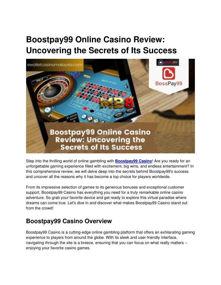 boostpay99 online casino review uncovering