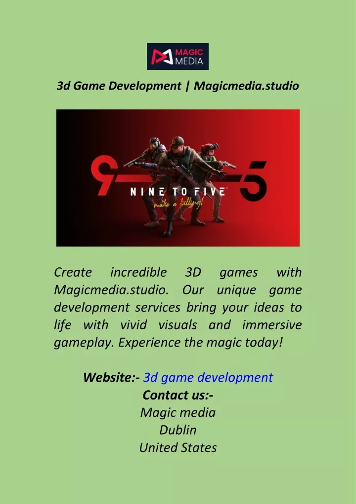 3d game development magicmedia studio