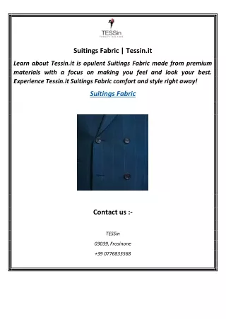 suitings fabric tessin it