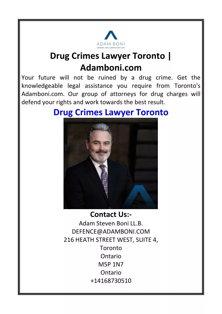 drug crimes lawyer toronto adamboni com your