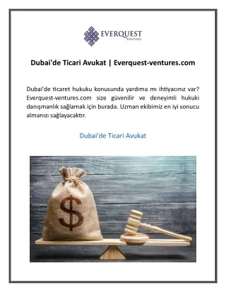 Dubai'de Ticari Avukat  Everquest ventures com