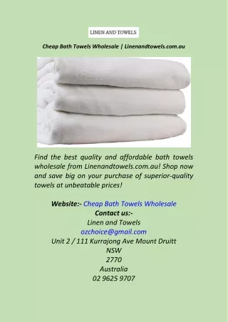 Cheap Bath Towels Wholesale  Linenandtowels.com.au