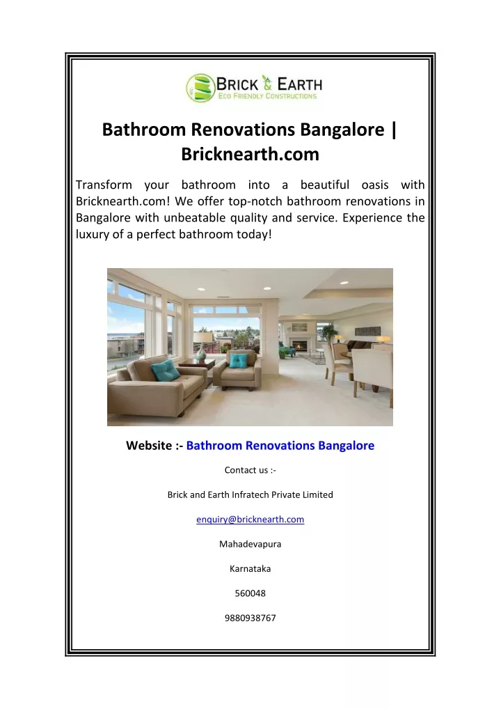 bathroom renovations bangalore bricknearth com