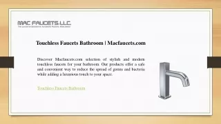 Touchless Faucets Bathroom  Macfaucets