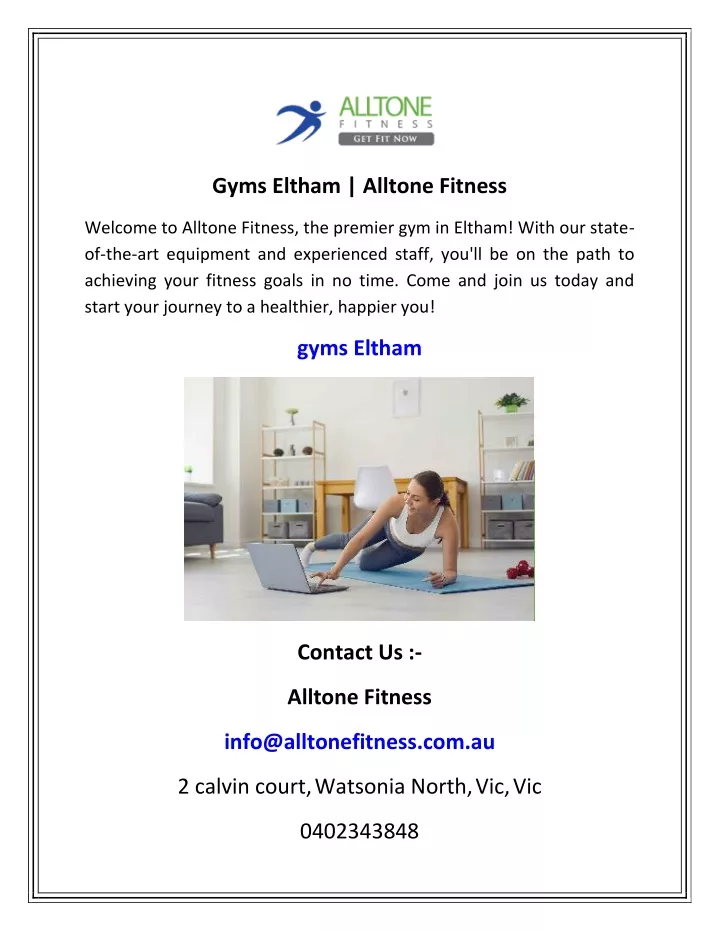 gyms eltham alltone fitness