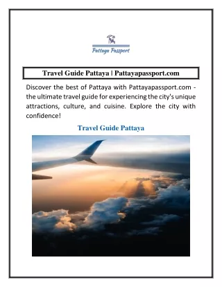 Travel Guide Pattaya  Pattayapassport