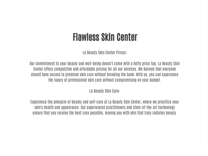 flawless skin center