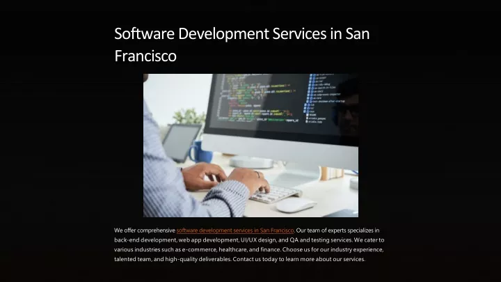 software development services in san francisco