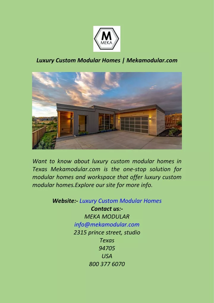 luxury custom modular homes mekamodular com