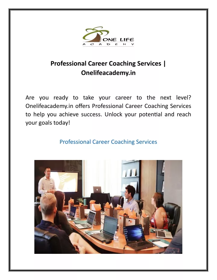 professional career coaching services