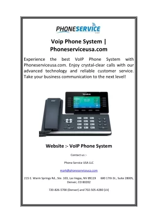 Voip Phone System  Phoneserviceusa.com