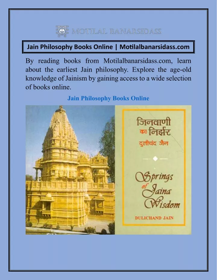 jain philosophy books online motilalbanarsidass