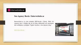 Seo Agency Borås - Interwebsite.se