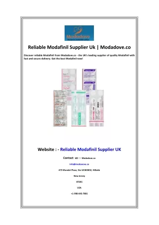 Reliable Modafinil Supplier Uk Modadove.co