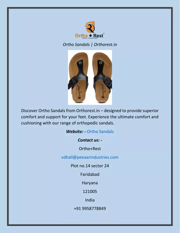 ortho sandals orthorest in