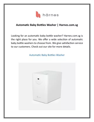 Automatic Baby Bottles Washer  Harnes.com sg