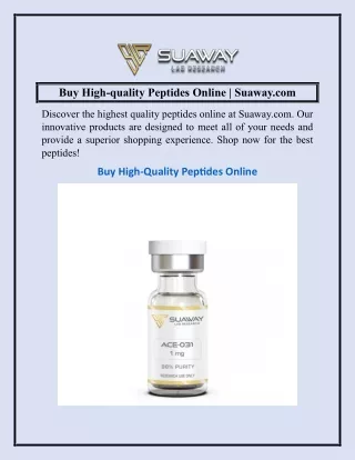 Buy High-quality Peptides Online  Suaway