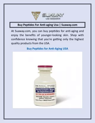 Buy Peptides For Anti-aging Usa  Suaway