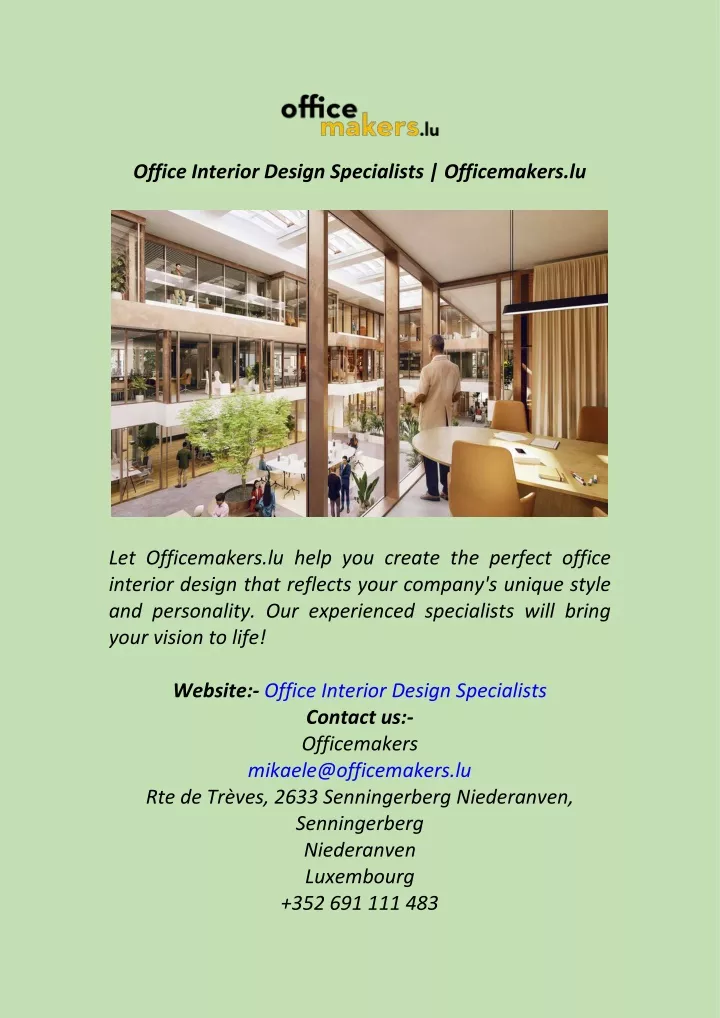 office interior design specialists officemakers lu