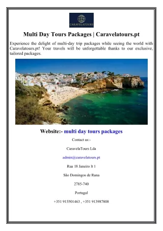 Multi Day Tours Packages  Caravelatours.pt