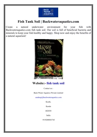 Fish Tank Soil  Backwateraquatics.com
