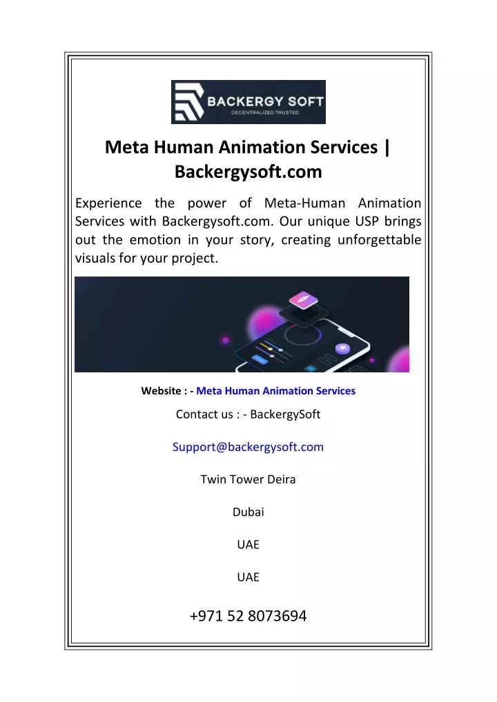 meta human animation services backergysoft com