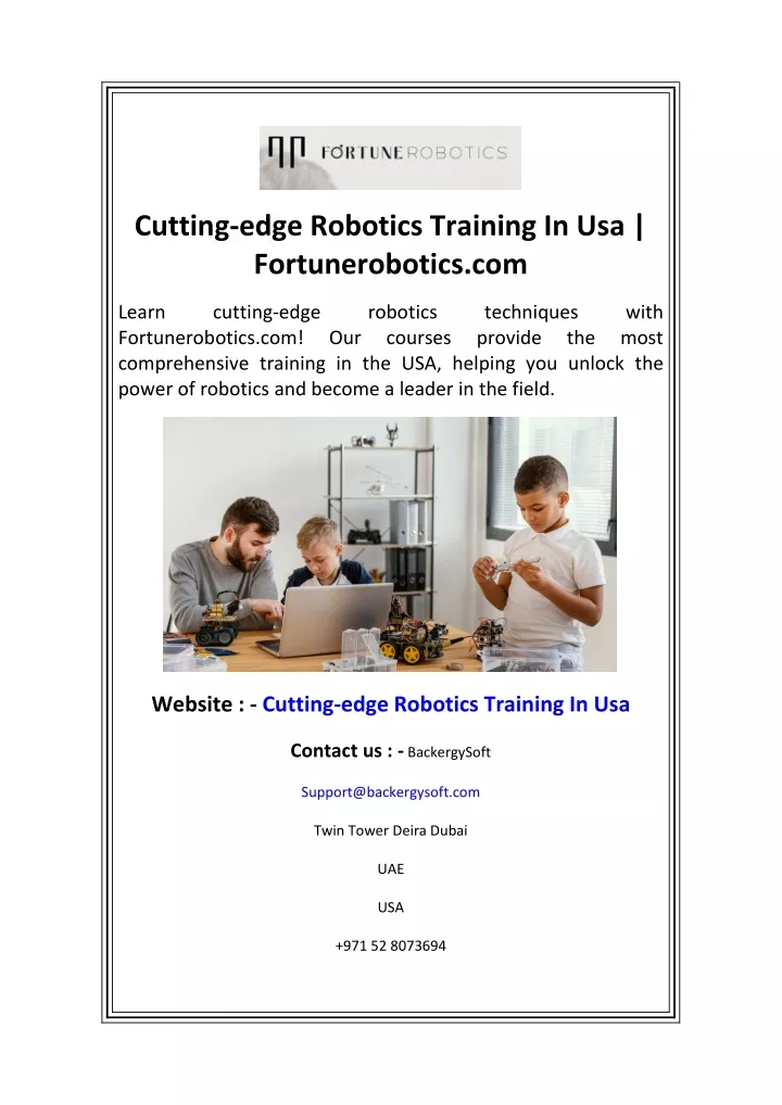 cutting edge robotics training