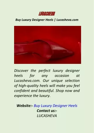 Buy Luxury Designer Heels  Lucasheva.com