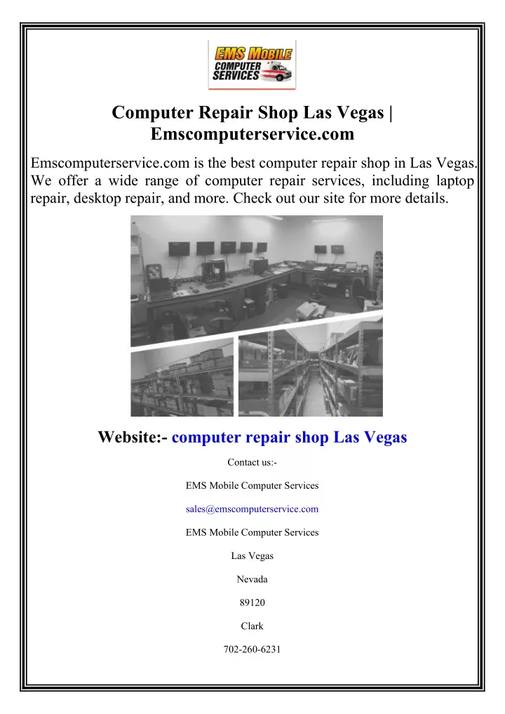 computer repair shop las vegas emscomputerservice