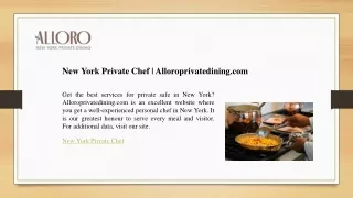 New York Private Chef - Alloroprivatedining