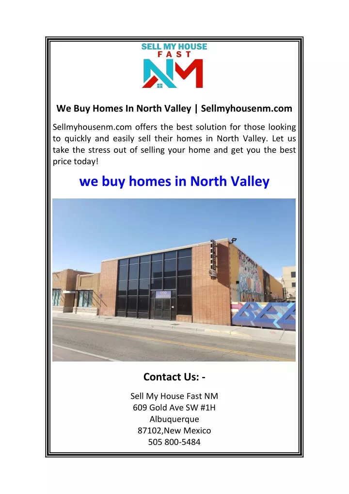 we buy homes in north valley sellmyhousenm com