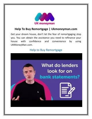Help To Buy Remortgage  Ukmoneyman.com