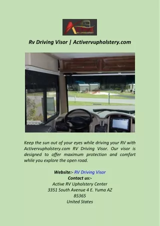 Rv Driving Visor  Activervupholstery.com