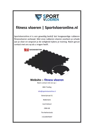 fitness vloeren  Sportvloeronline.nl