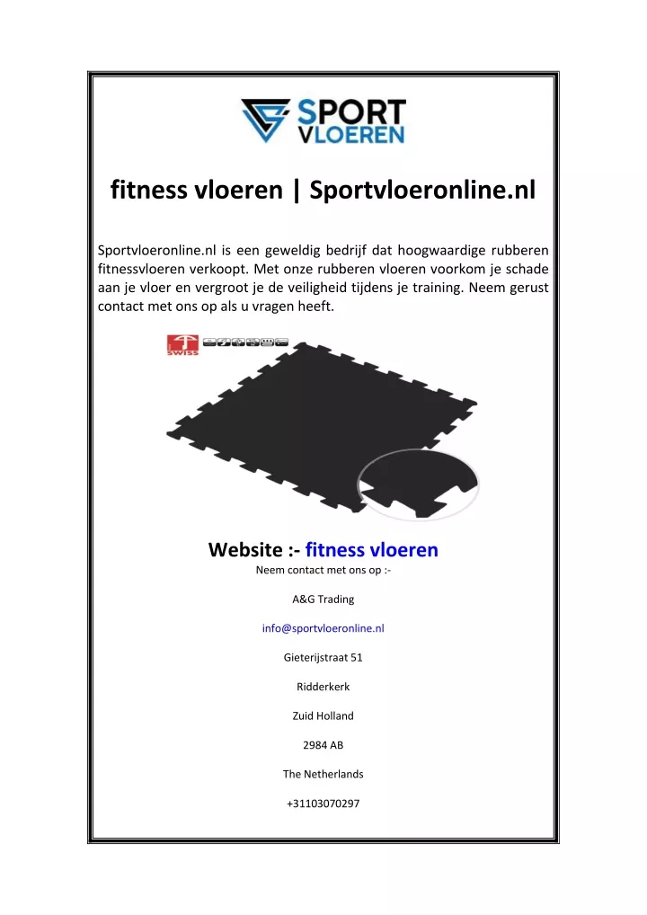 fitness vloeren sportvloeronline nl