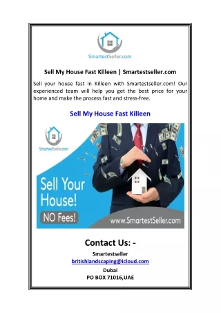 Sell My House Fast Killeen  Smartestseller.com