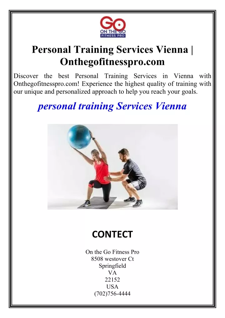 personal training services vienna