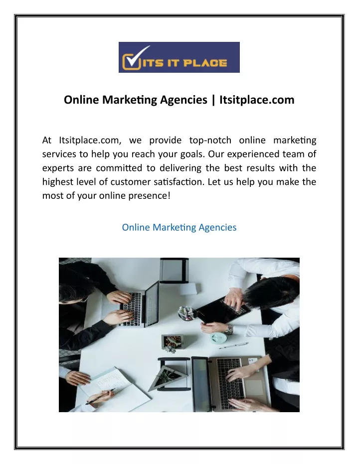 online marketing agencies itsitplace com