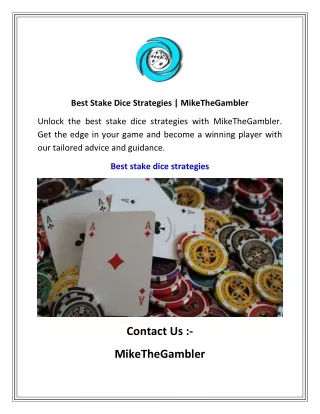 Best Stake Dice Strategies   MikeTheGambler