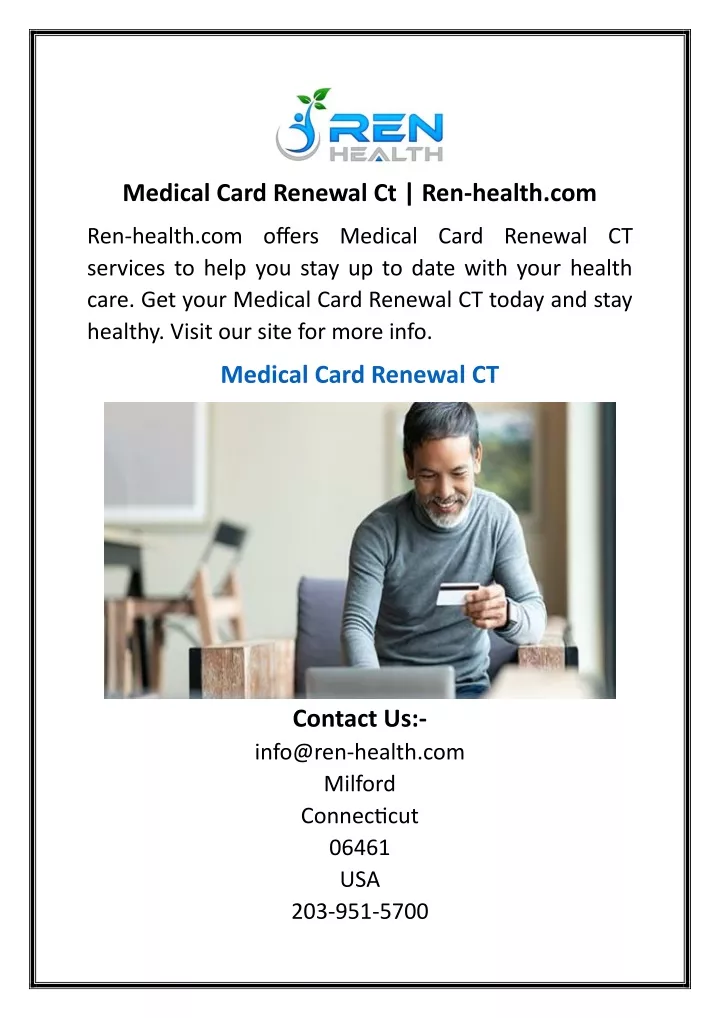 medical card renewal ct ren health com