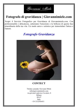 Fotografo di gravidanza  Giovannimiele.com