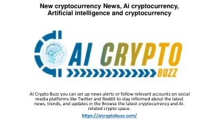 New cryptocurrency News, Ai cryptocurrency, Artificial intelligence and cryptocurrency