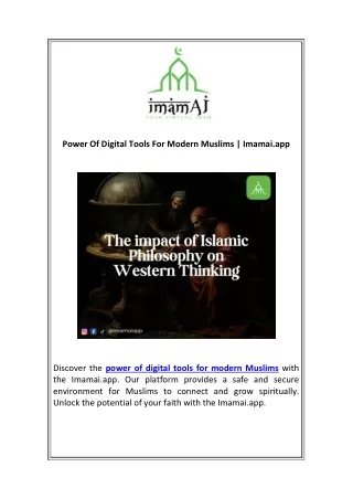 Power Of Digital Tools For Modern Muslims | Imamai.app