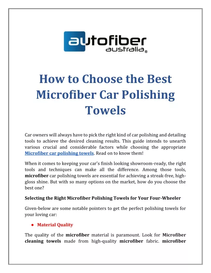 how to choose the best microfiber car polishing