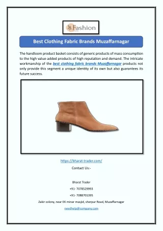 Best Clothing Fabric Brands Muzaffarnagar